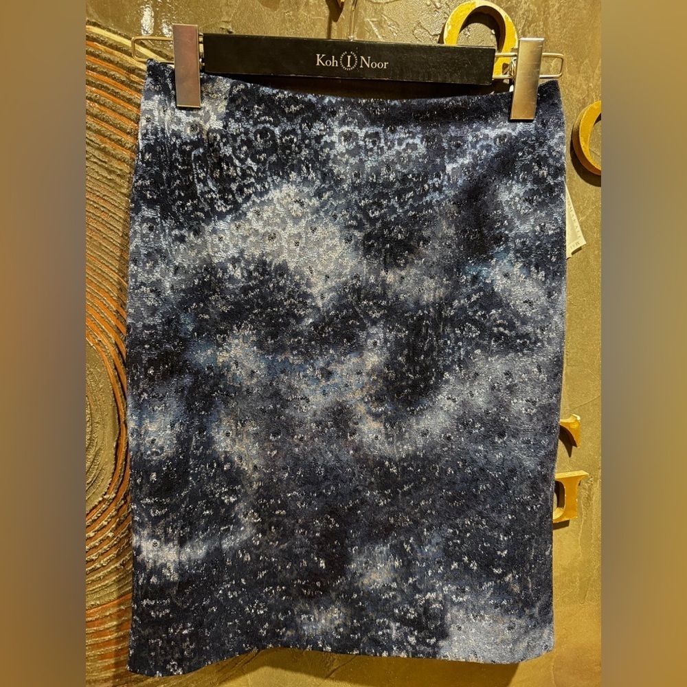 NWT Alberto Malaki blue Patterned Pencil Skirt size 4